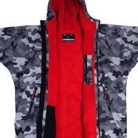 Two Bare Feet Kids Weatherproof Changing Robe & Changing Mat - Grey Camo / Red Extra Image 2 Preview